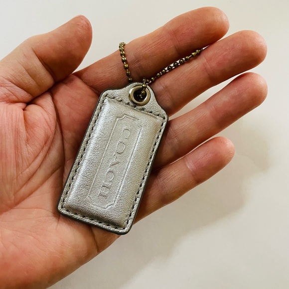 Coach Large Metallic Leather Handbag Tag - Picture 3 of 5